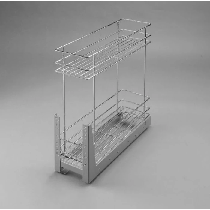 Fékes, alsószerelésű fémrács, 2 részes, 200 mm, króm