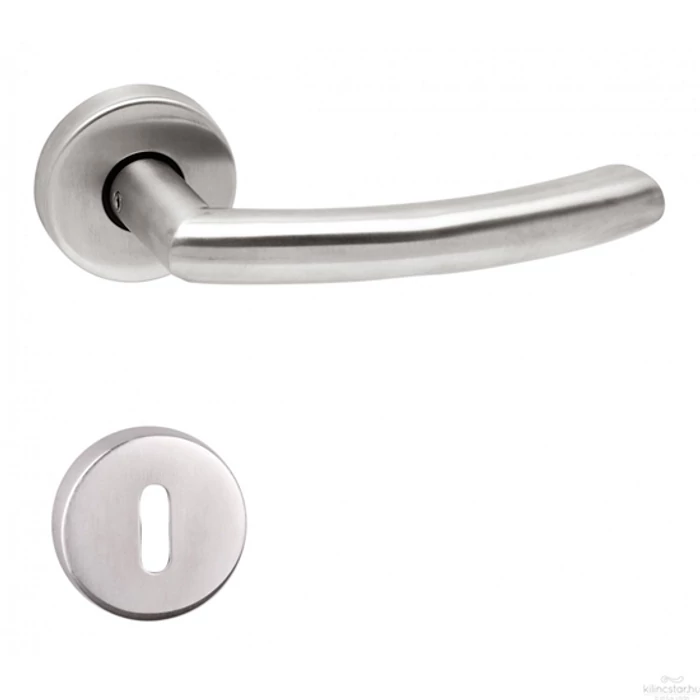 Ajtókilincs rozettás Gino kulcslyukas INOX