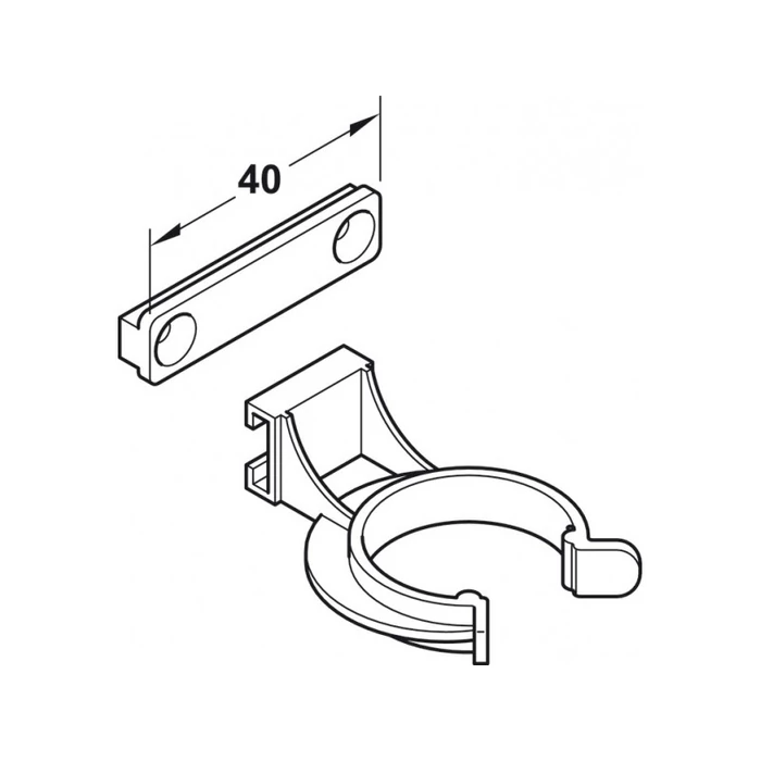 AXILO lábazattartó klipsz BÚTORLAPOS LÁBAZATHOZ (fehér)