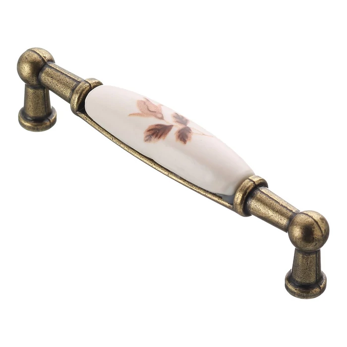 728B barna virág porcelán fogantyú