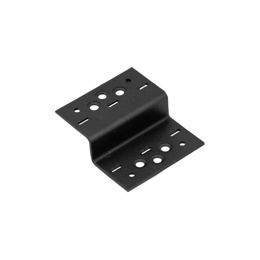 Összekötő lemez hajlított 98 x 28 x 85 / 2,5 mm díszítőelemmel kiegészíthető fekete (ET)