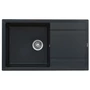 Kép 1/4 - KEVIN gránit mosogató fekete, (85 x 50 cm)