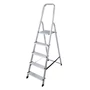 Kép 1/4 - Háztartási létra 4+1 fokos fellépővel (alu) 150 kg 