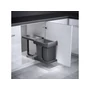 Kép 1/3 - Hulladékgyűjtő szemetes 400 mm, 1x20 literes, sötétszürke