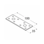 Kép 2/3 - Összekötő lemez II. 100 x 35 / 2,5 mm fekete