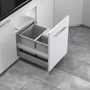 Kép 1/4 - Hulladékgyűjtő szemetes 450 mm, 1x18 + 2x8 literes, világosszürke