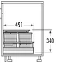 Kép 3/4 - Hulladékgyűjtő szemetes 450 mm, 1x18 + 2x8 literes, világosszürke
