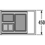 Kép 4/4 - Hulladékgyűjtő szemetes 450 mm, 1x18 + 2x8 literes, világosszürke